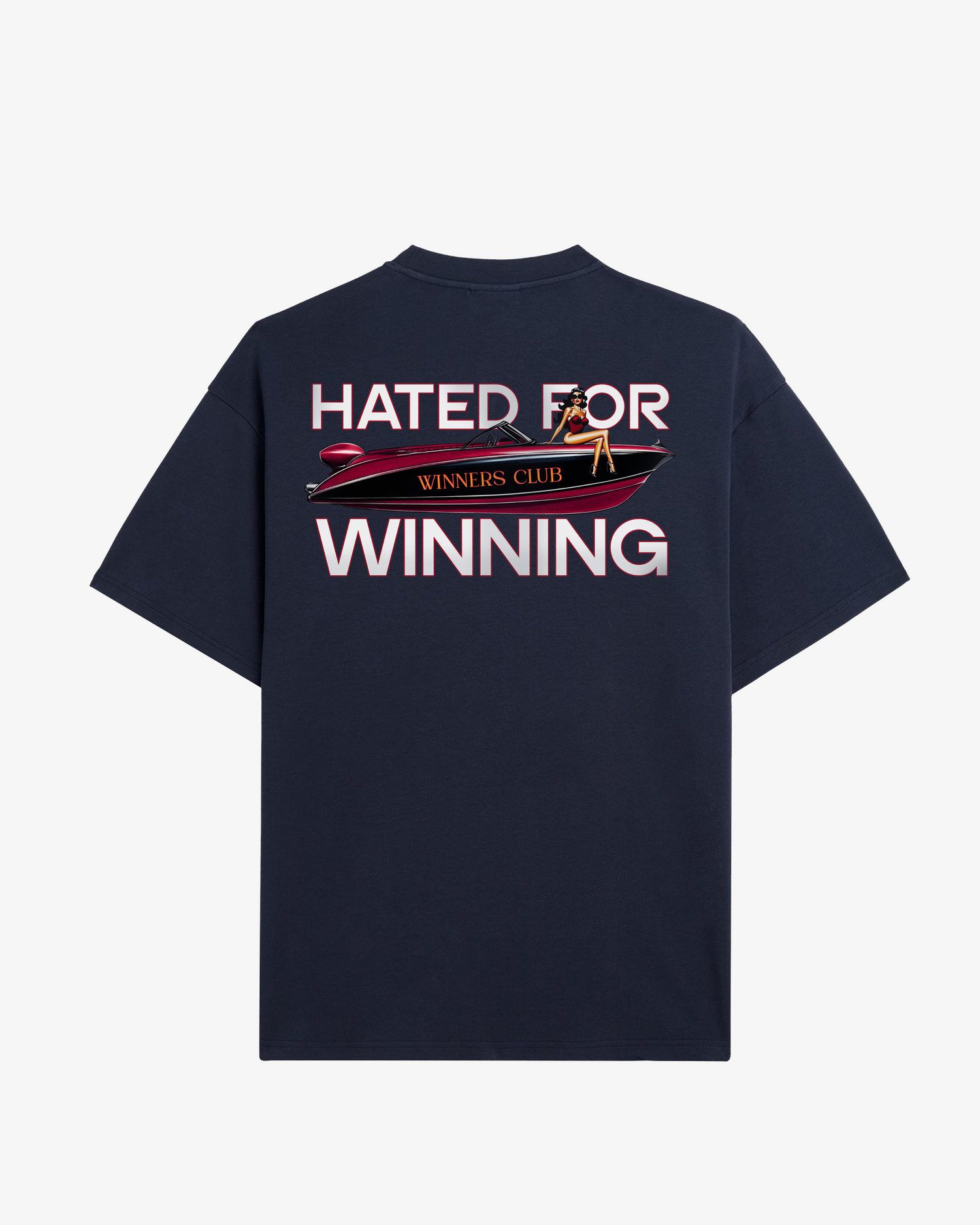 WINNERS CLUB NAVY GRAPHIC T SHIRT - OVERSIZED