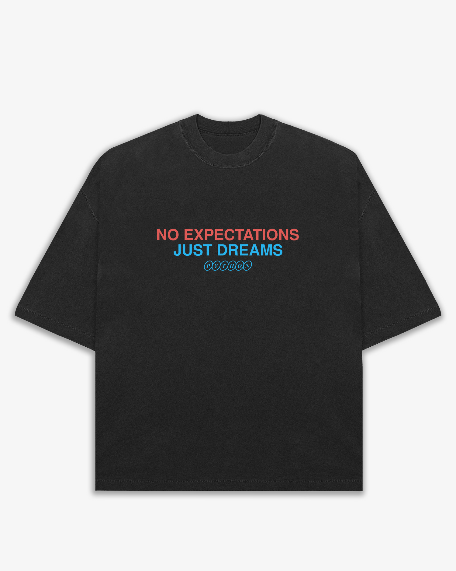 DREAMS BLACK GRAPHIC T SHIRT - OVERSIZED