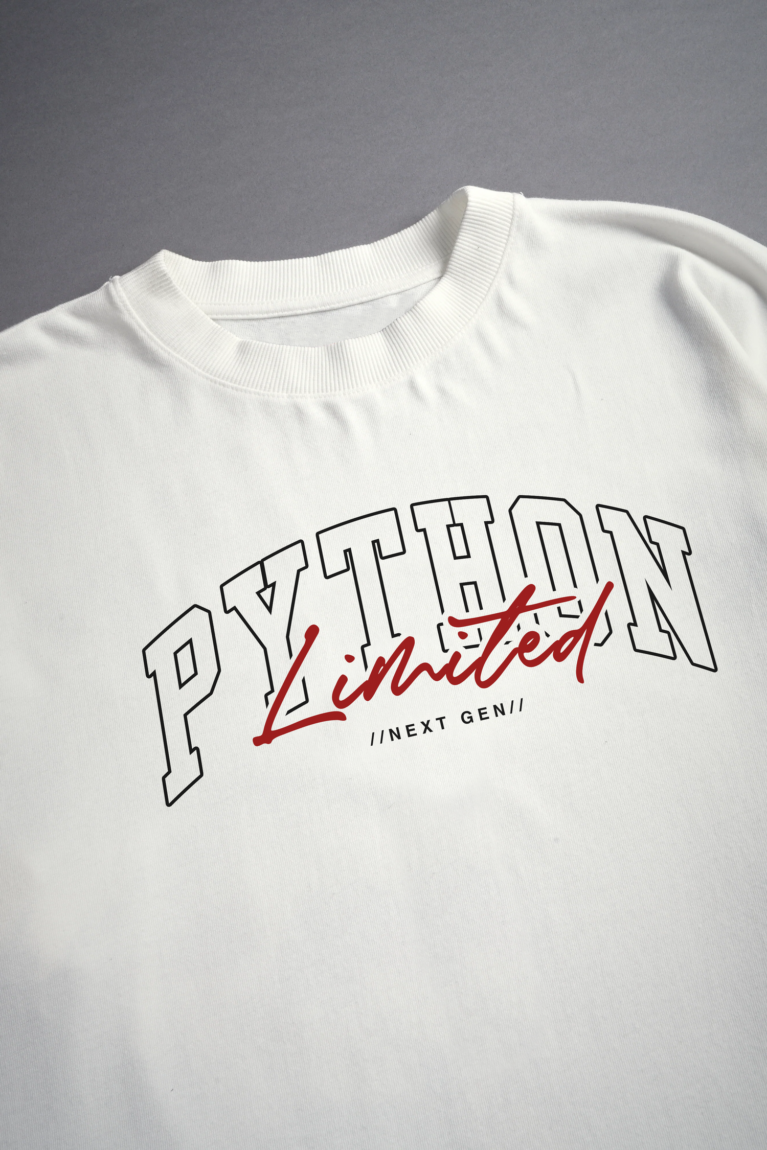 PYTHON NEXT GEN OVER SIZED WHITE GRAPHIC T SHIRT