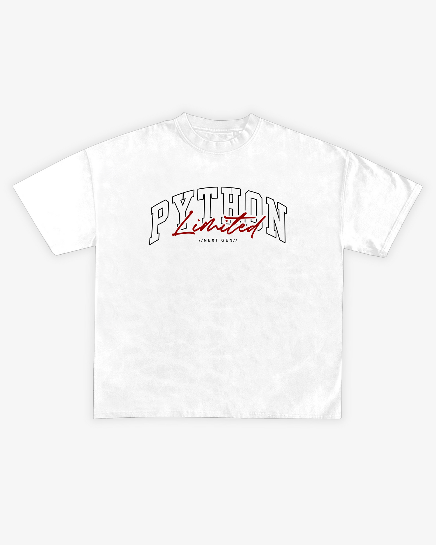 PYTHON NEXT GEN OVER SIZED WHITE GRAPHIC T SHIRT
