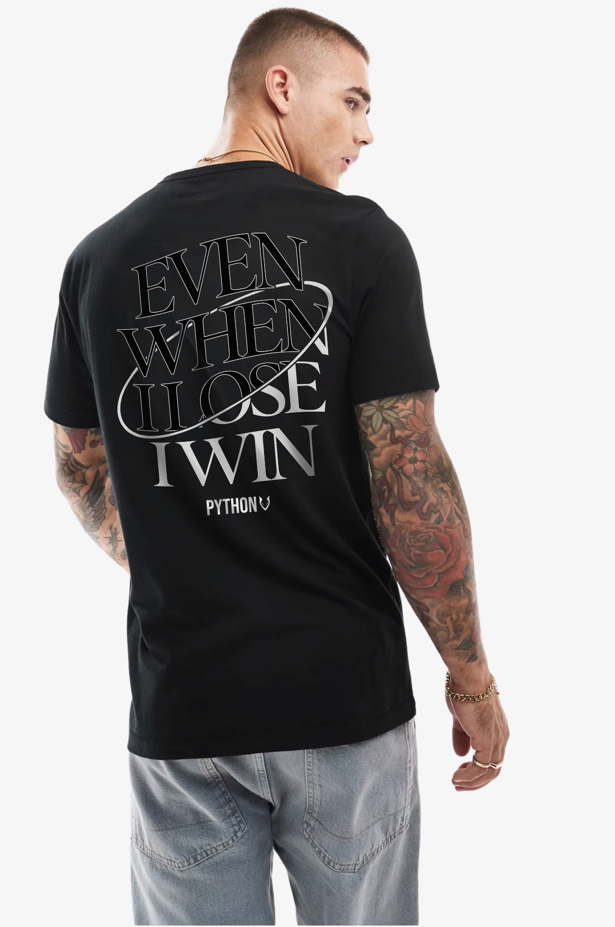 EVEN WHEN I LOSE I WIN (B&W) Classic Fit T Shirt