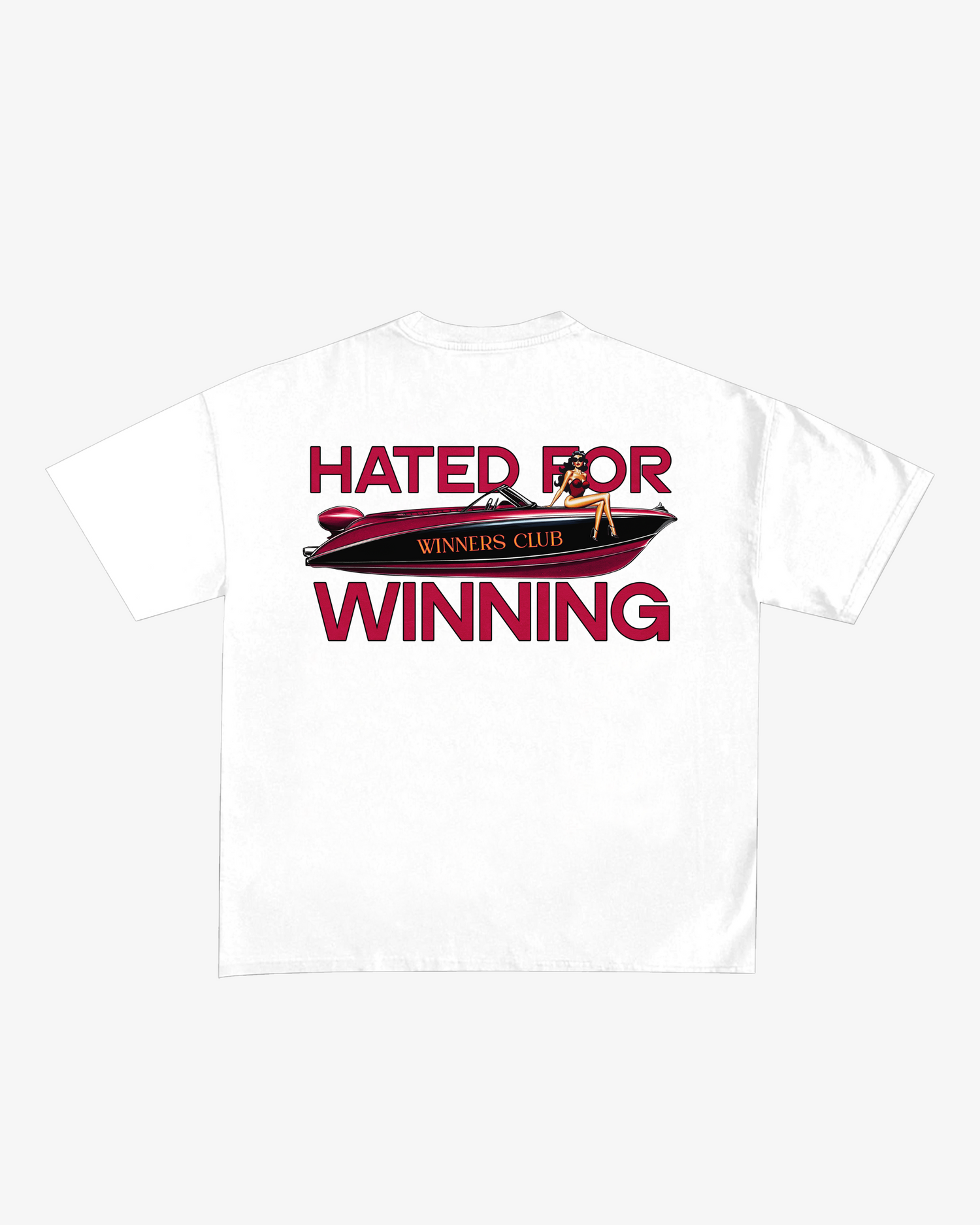 WINNERS CLUB WHITE GRAPHIC T SHIRT - OVERSIZED