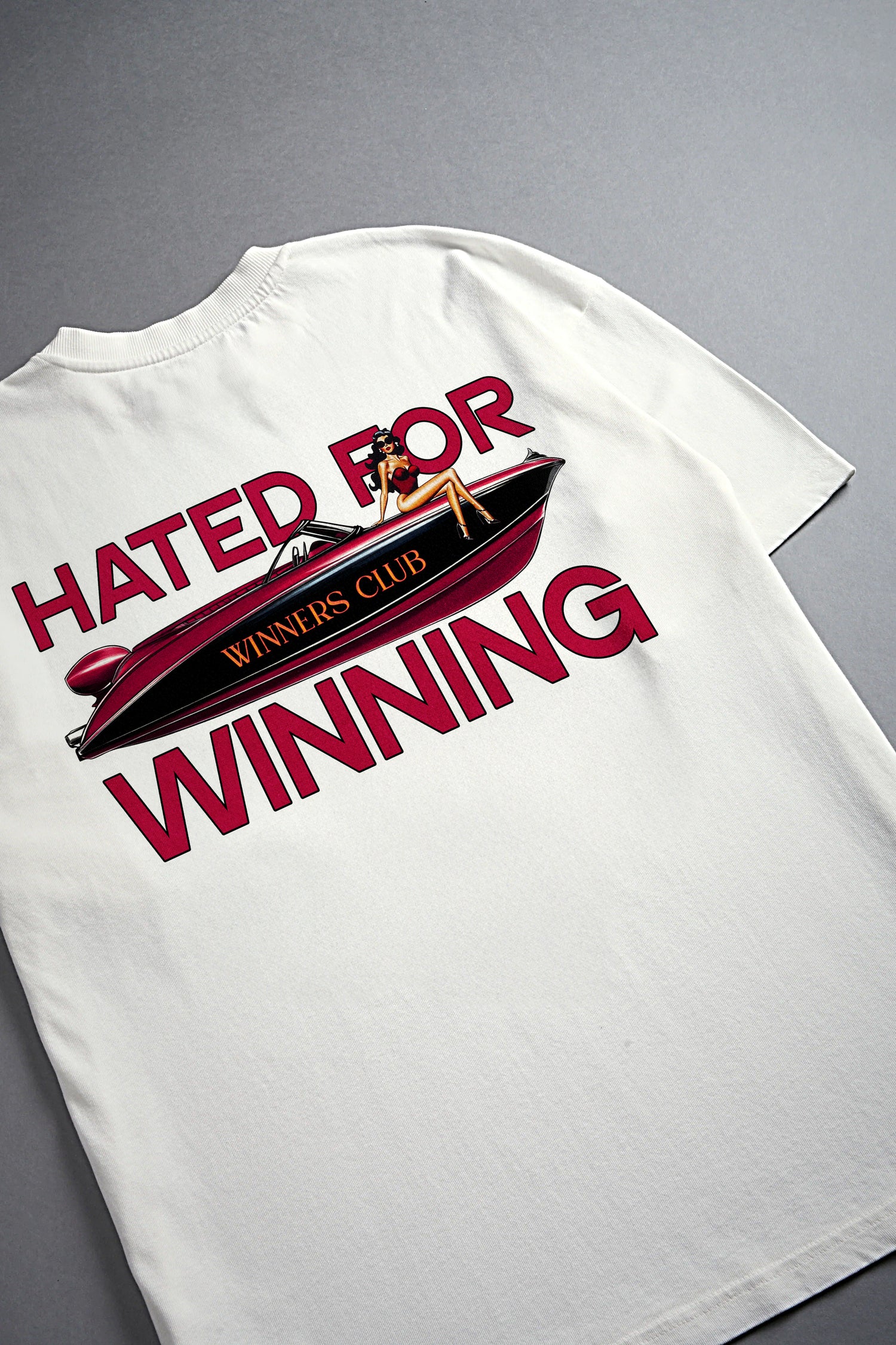 WINNERS CLUB WHITE GRAPHIC T SHIRT - OVERSIZED