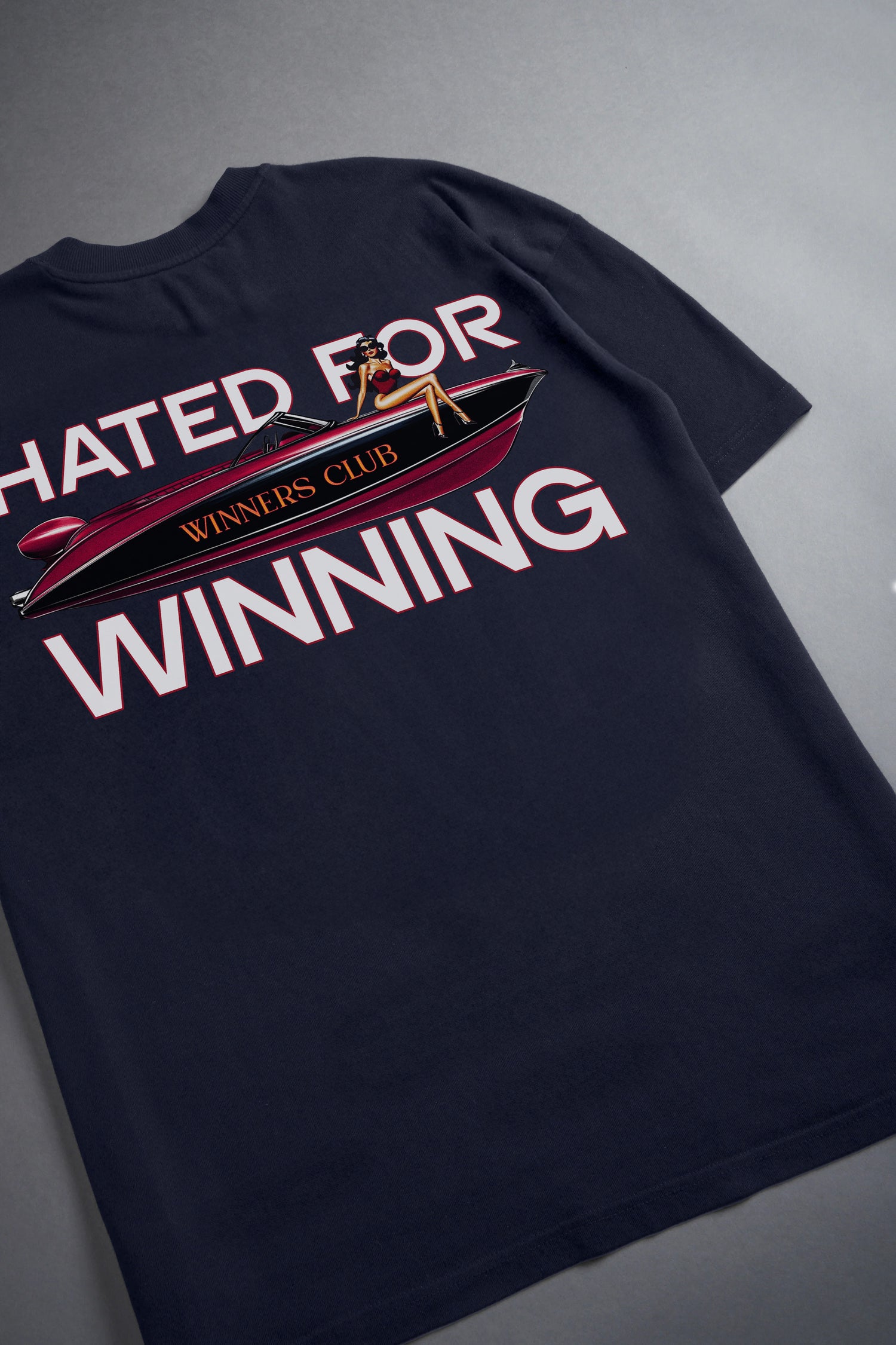 WINNERS CLUB NAVY GRAPHIC T SHIRT - OVERSIZED