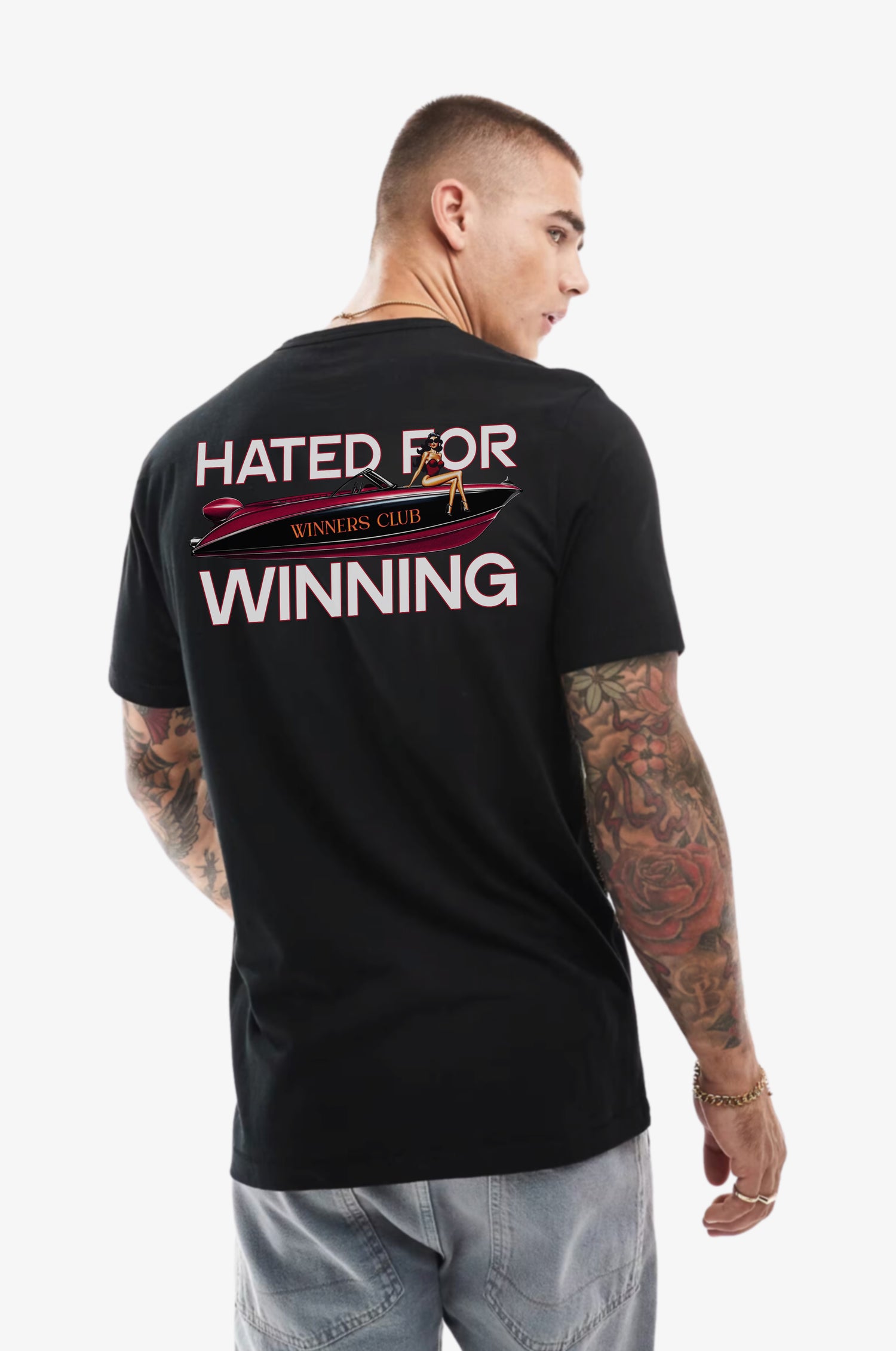 WINNERS CLUB BLACK GRAPHIC T SHIRT Classic Fit T Shirt