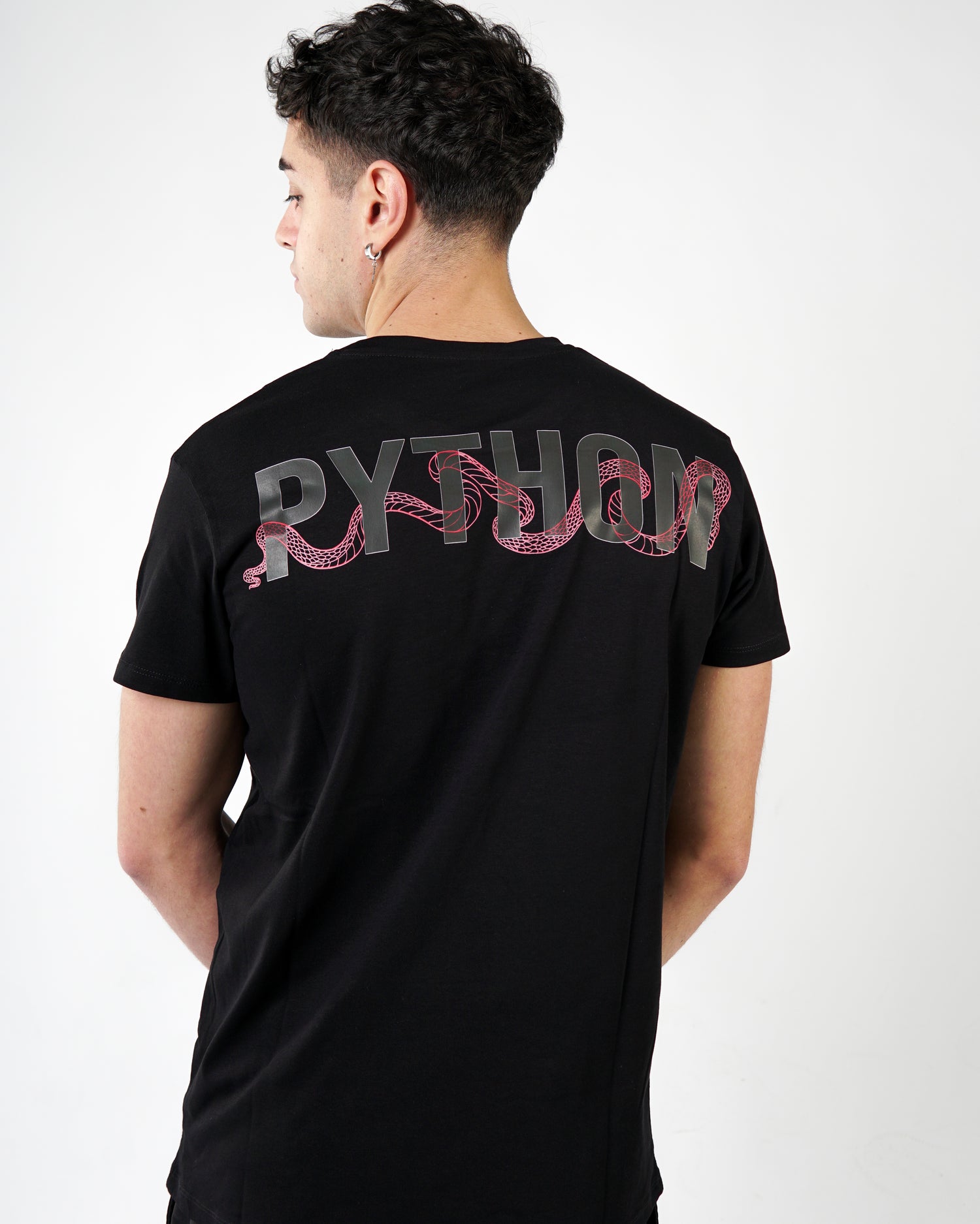 Python Snake Text Black Classic