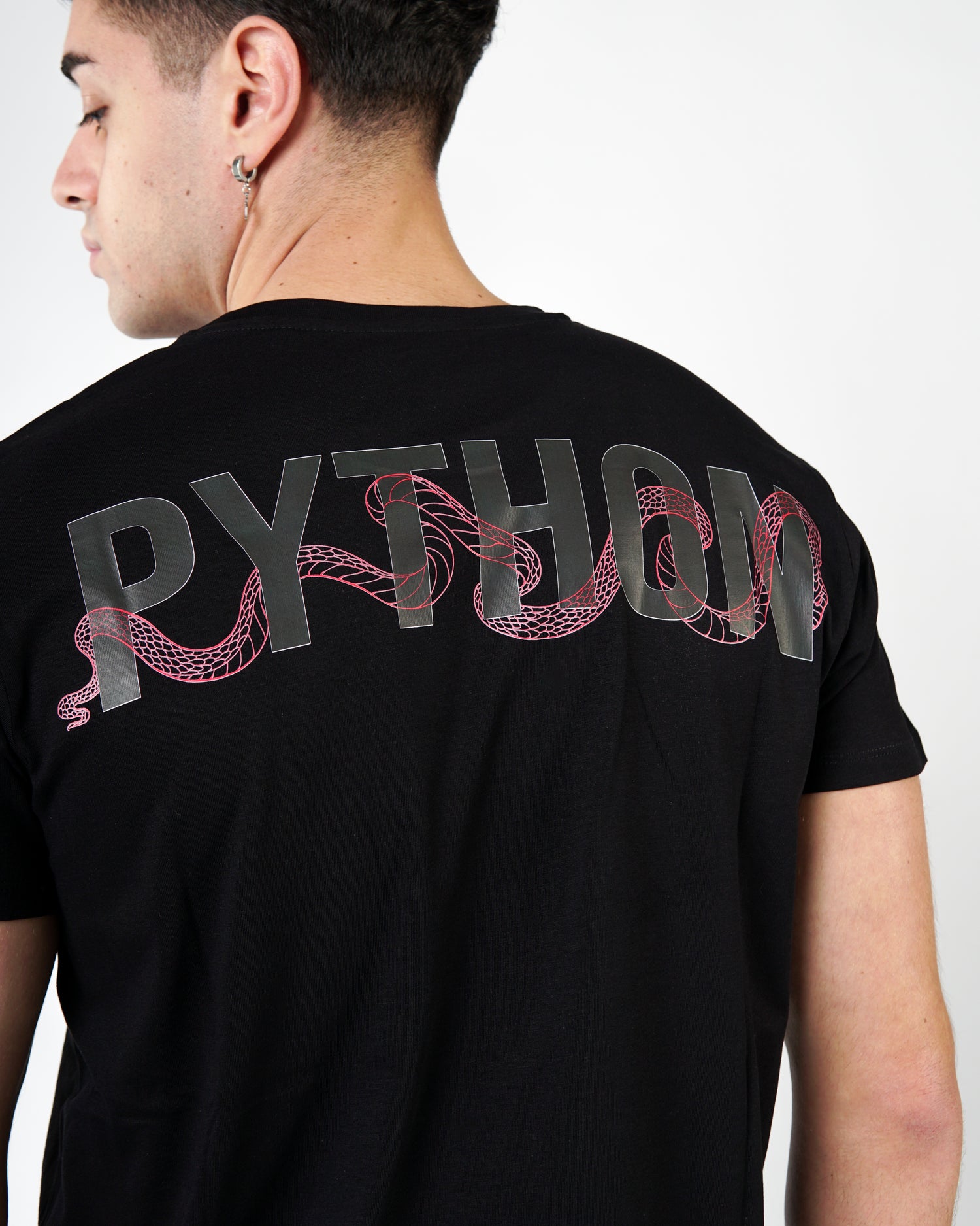 Python Snake Text Black Classic