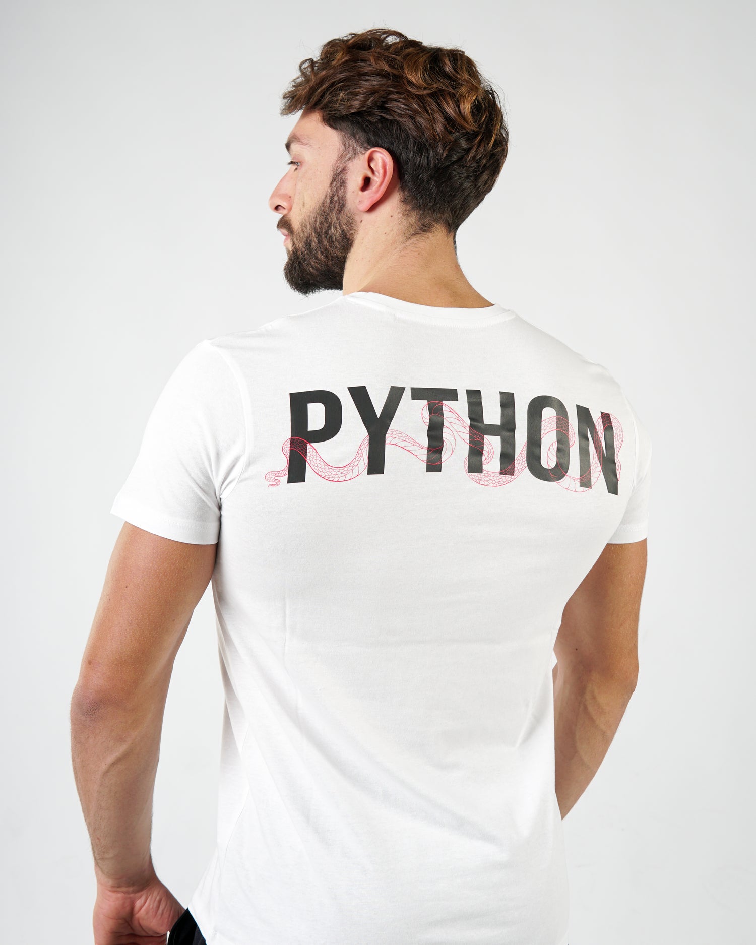 Python Snake Text White Classic