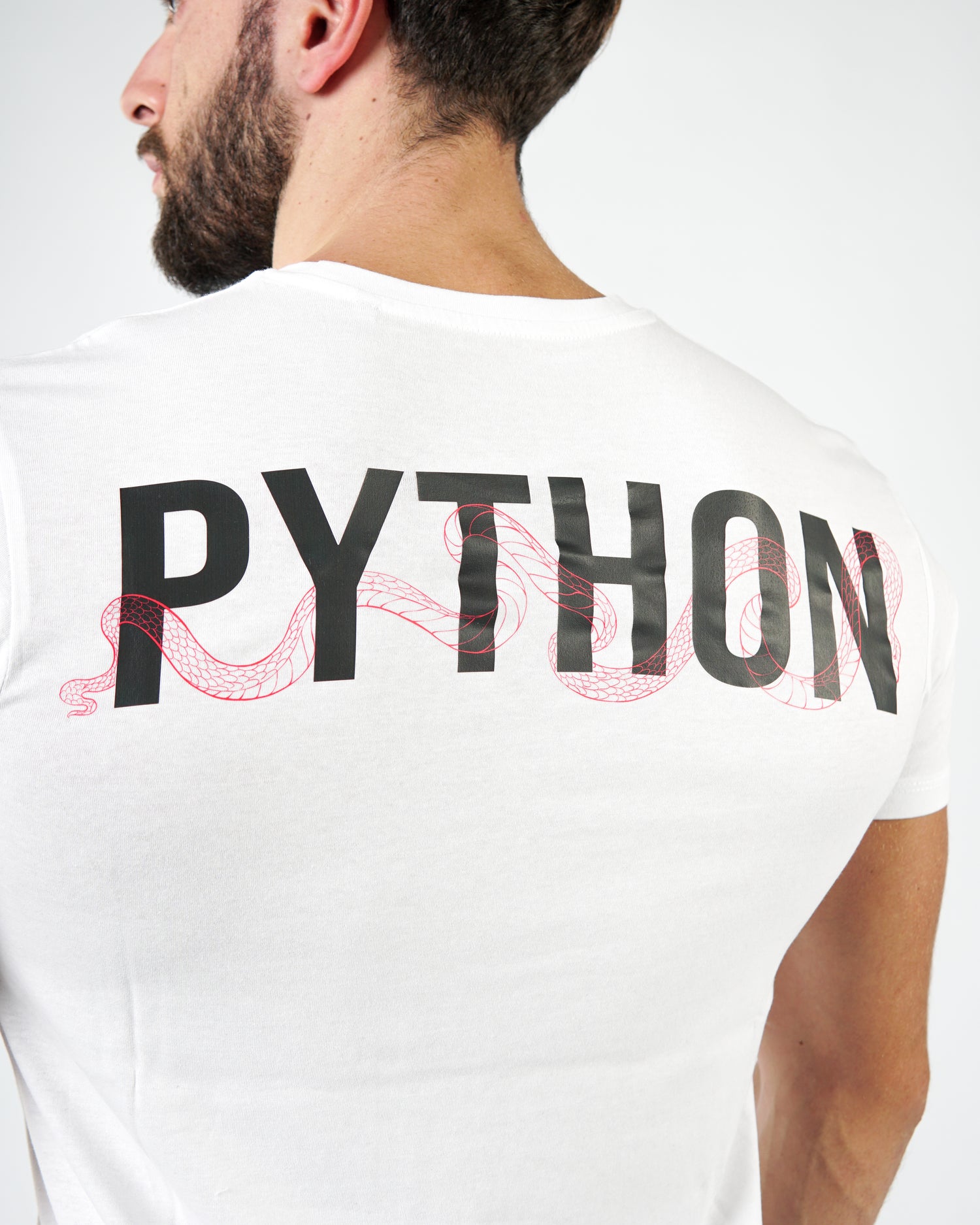 Python Snake Text White Classic