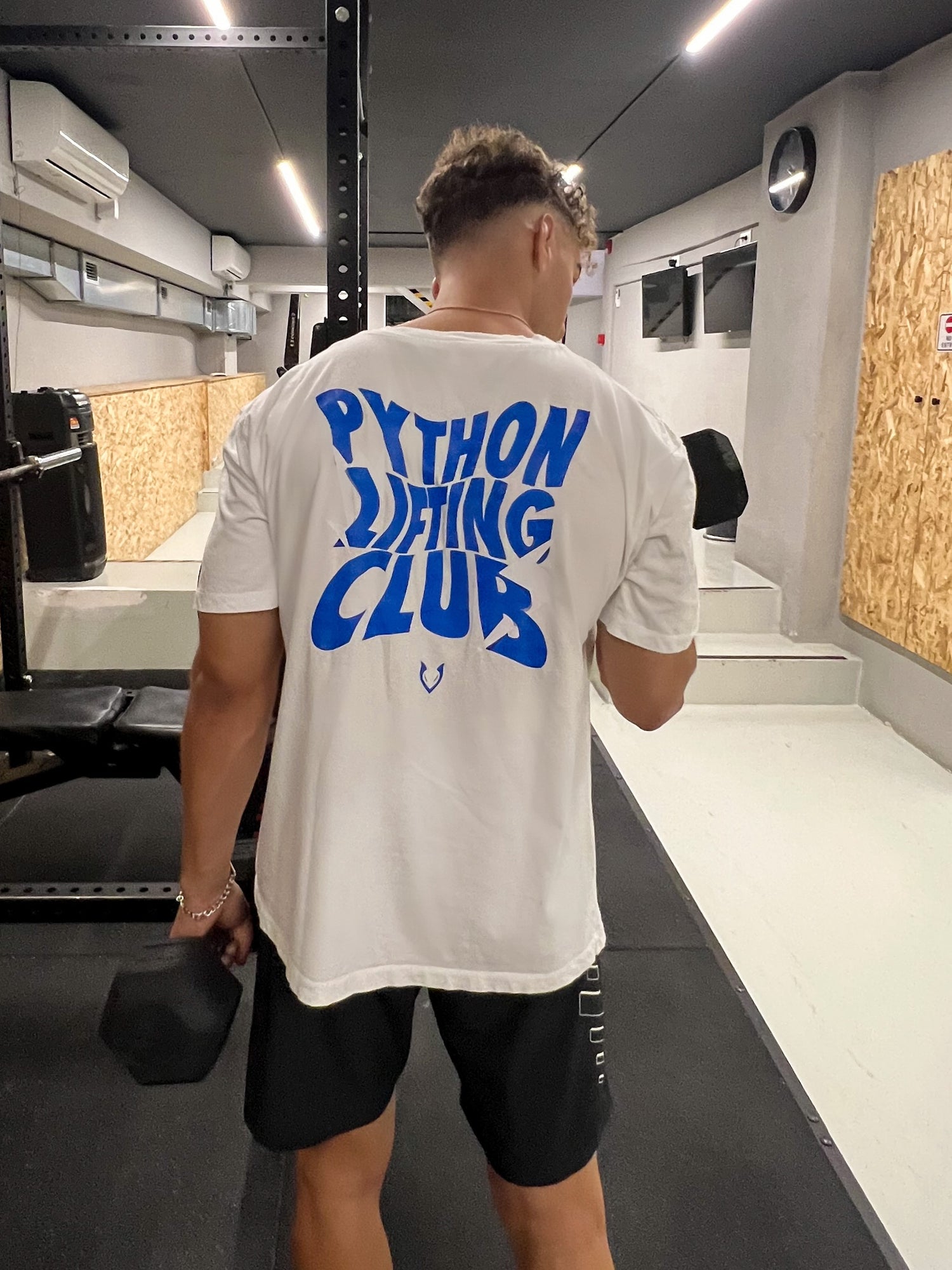 Python Lifting Club Blue Letters Oversized