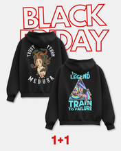 Load image into Gallery viewer, 1+1 BUNDLE BLACK FRIDAY MEDUSA HOODIE(black) + ICARUS HOODIE(black)
