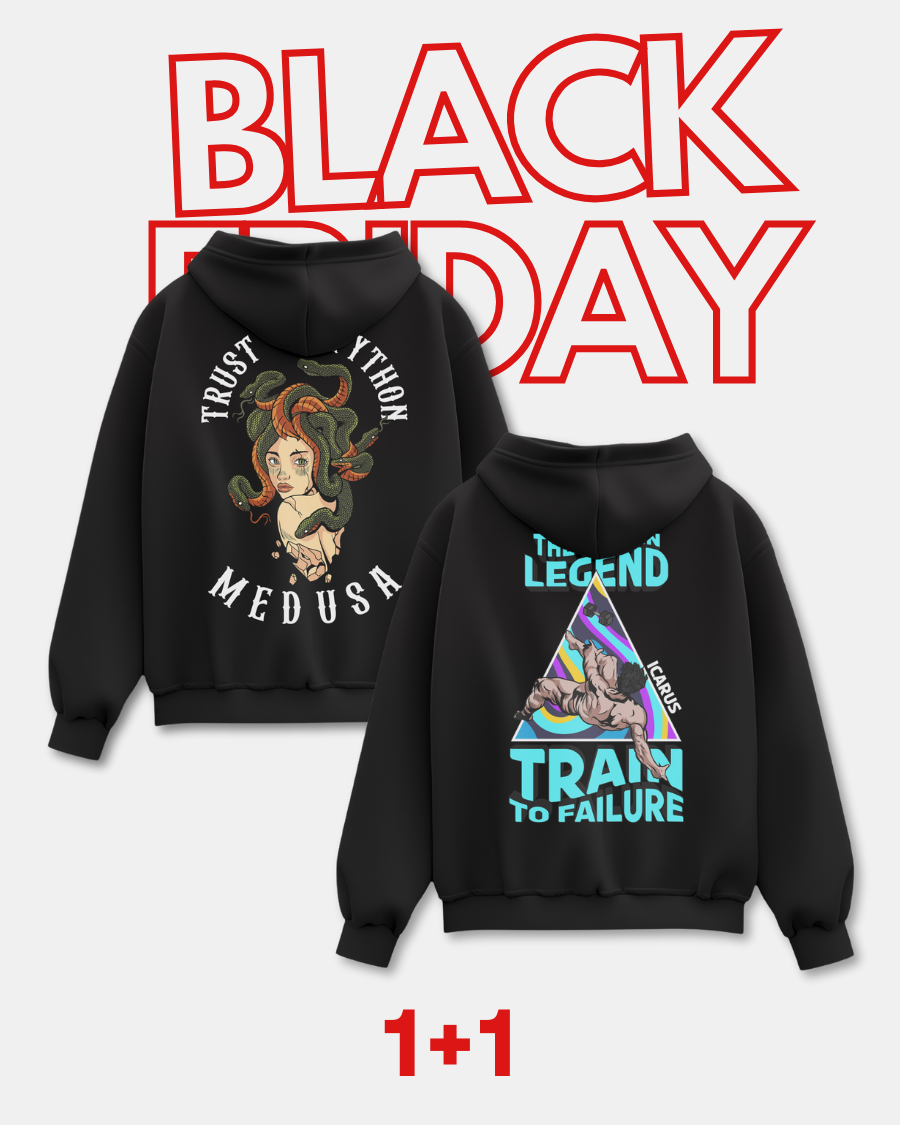 1+1 BUNDLE BLACK FRIDAY MEDUSA HOODIE(black) + ICARUS HOODIE(black)