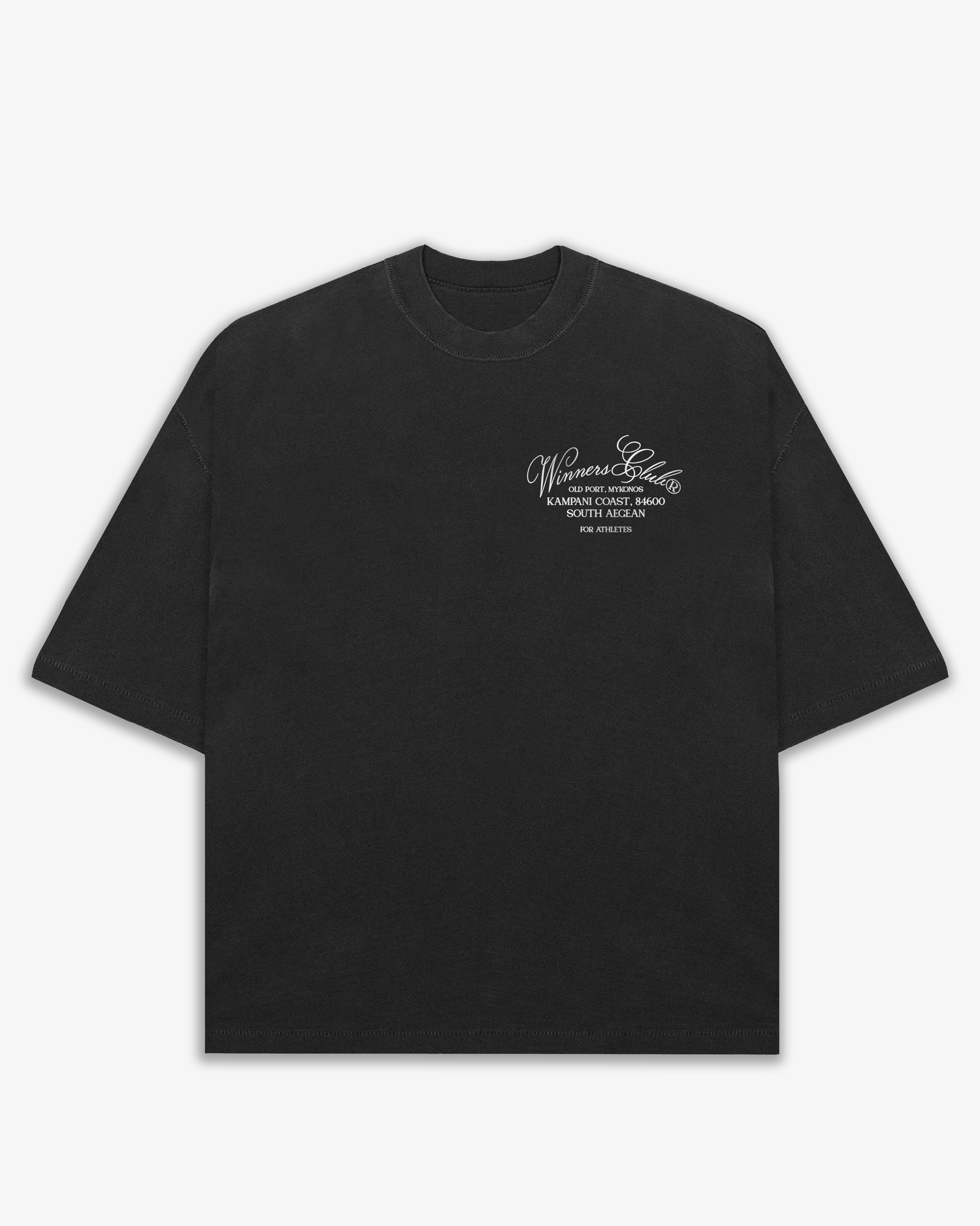 WINNERS CLUB BLACK GRAPHIC T SHIRT - OVERSIZED