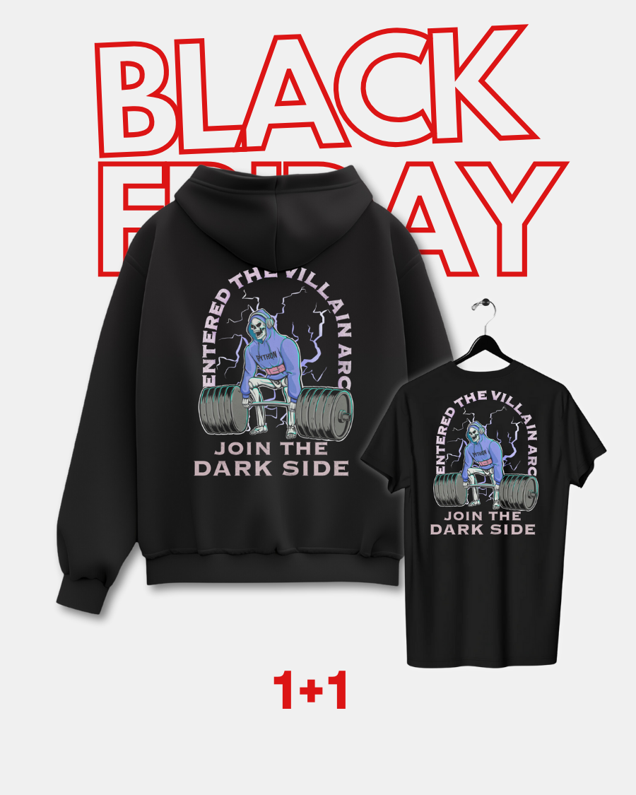 1+1 BUNDLE BLACK FRIDAY VILLAIN ARC HOODIE(black) +VILLAIN ARC CLASSIC(black)