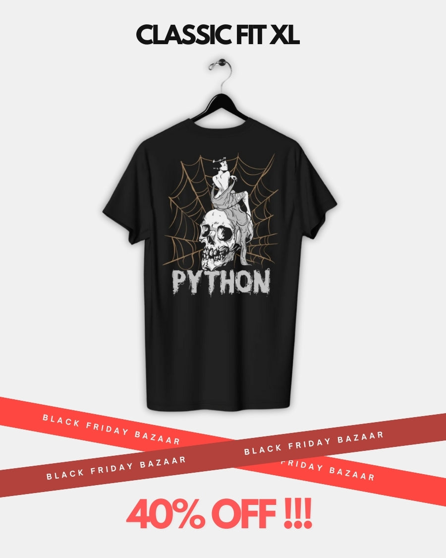 PYTHON SKULL Graphic T shirt - Classic Fit BLACK FRIDAY BAZAAR