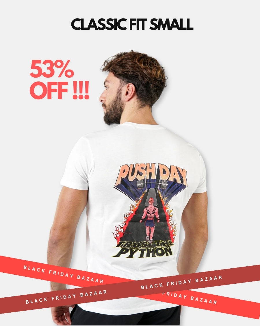 Push Day Graphic Classic Fit T-Shirt BLACK FRIDAY BAZAAR