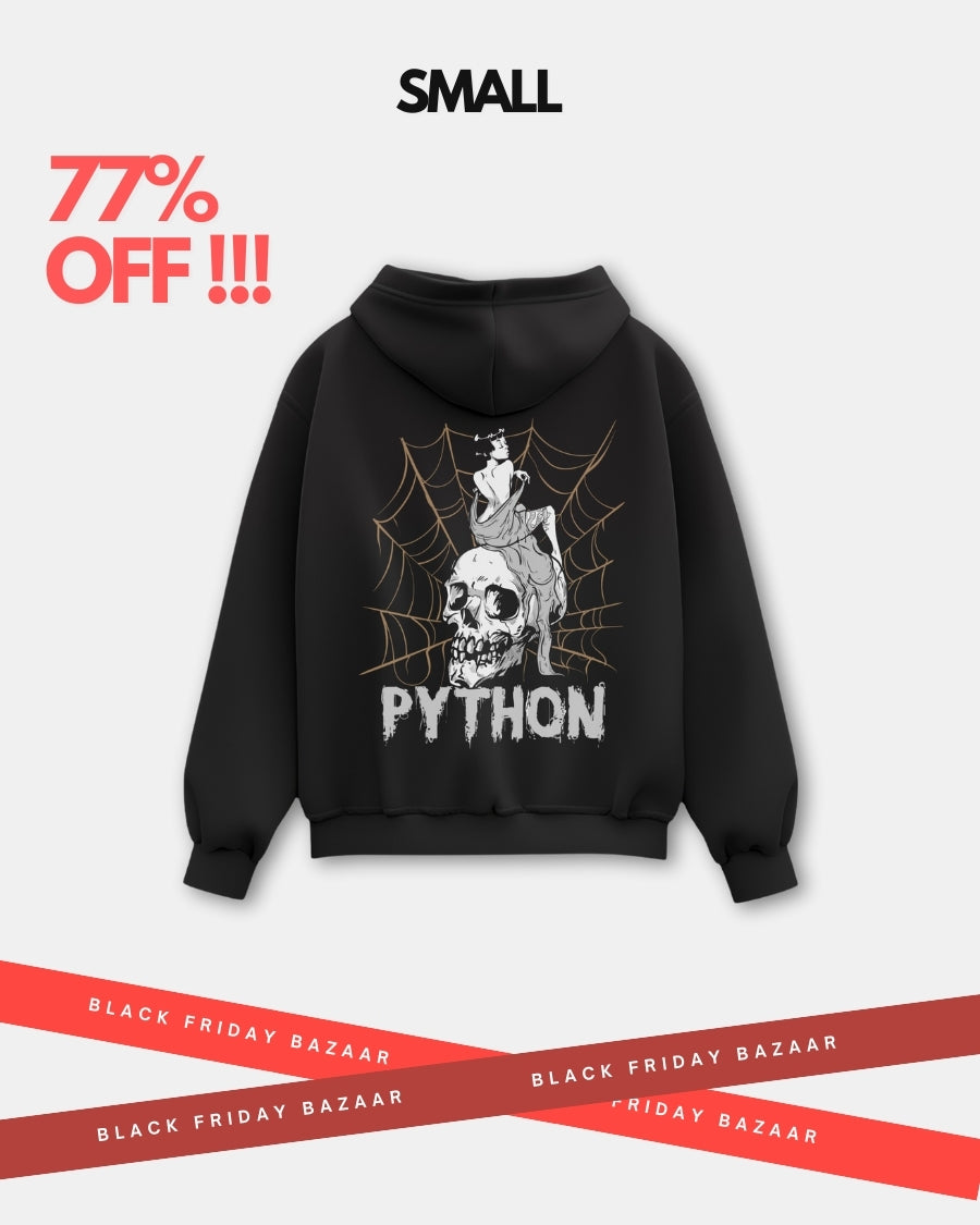 Python Skull  Graphic Hoodie BLACK FRIDAY BAZAAR