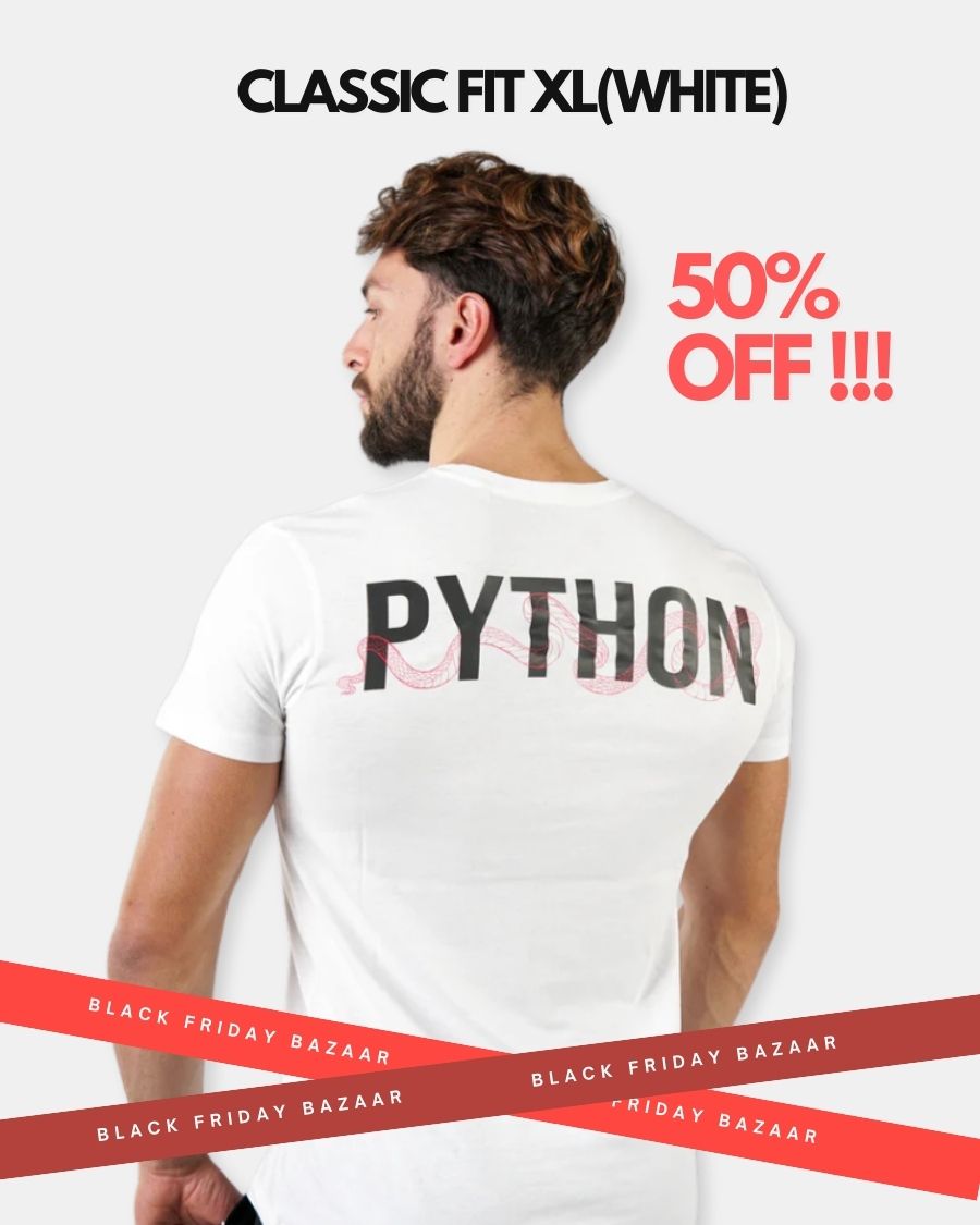 Python Snake Text Black Classic BLACK FRIDAY BAZAAR.