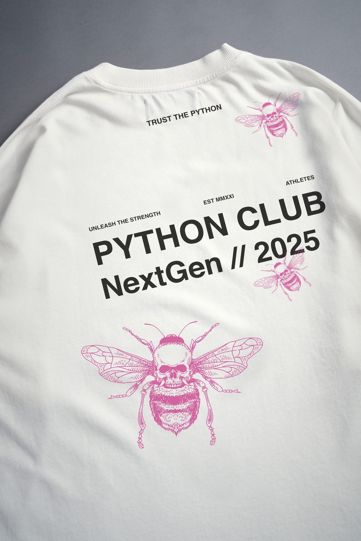 Python Designer Apparel LIMITED PYTHON CLUB WHITE GRAPHIC T SHIRT - OVERSIZED – Pythongymclothing