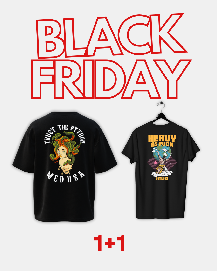 1+1 BUNDLE BLACK FRIDAY MEDUSA OVERSIZED(black) + ATLAS CLASSIC(black)