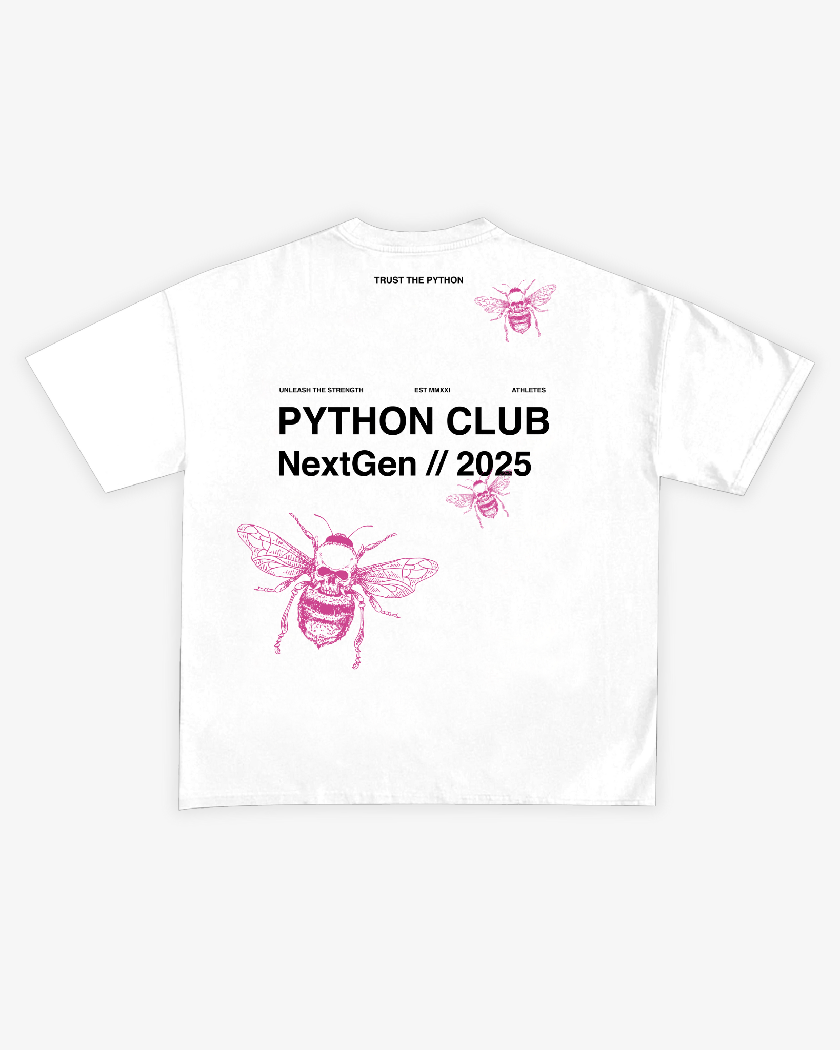 Python Designer Apparel LIMITED PYTHON CLUB WHITE GRAPHIC T SHIRT - OVERSIZED – Pythongymclothing
