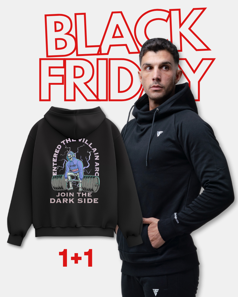 1+1 BUNDLE BLACK FRIDAY FITINFINITI HOODIE(black) + VILLAIN ARC HOODIE(black)