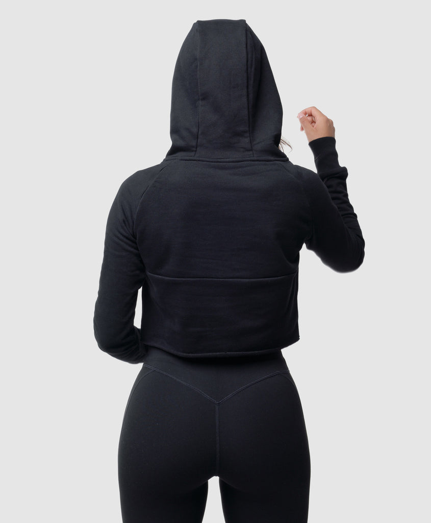 BLACK CROPPED HOODIE PYTHON//FITINFINITI