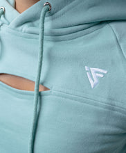 Load image into Gallery viewer, LIGHT BLUE CROPPED HOODIE PYTHON//FITINFINITI
