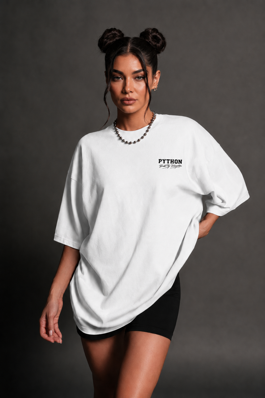 BUILT BY DISCIPLINE WHITE T SHIRT - OVERSIZED fit
