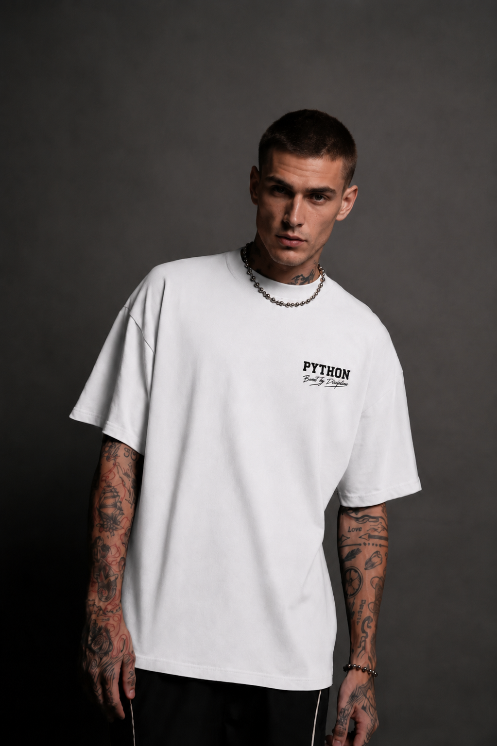 BUILT BY DISCIPLINE WHITE T-SHIRT